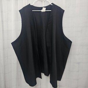 Vintage Bend Over Vest Black Open Minimalist Lagenlook Goth Grunge Punk 5X